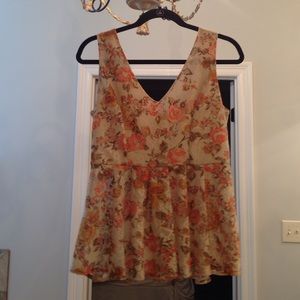 Floral peplum top