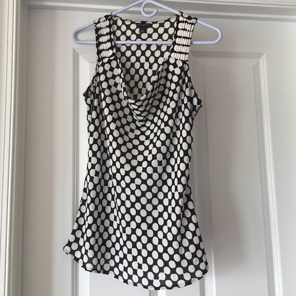 Banana Republic black and white polka dot blouse