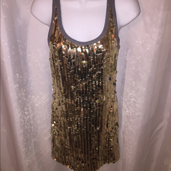 DOLCE&GABBANA size SMALL sequin cotton tank dress