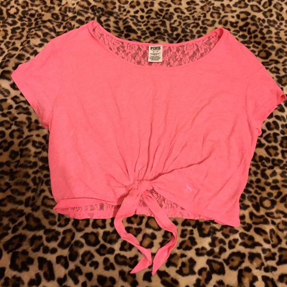 Victoria's Secret Pink crop top w/ lace back XS