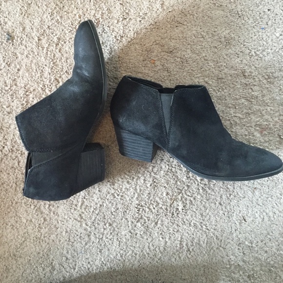 Franco Sarto Suede Black Ankle Boots