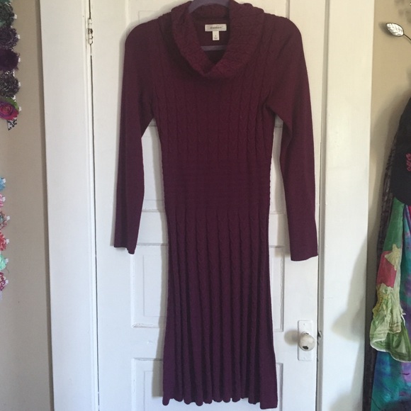 Burgundy sweater dress