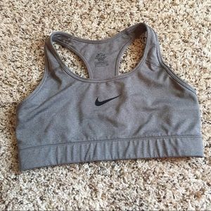 grey Nike dri fit sports bra