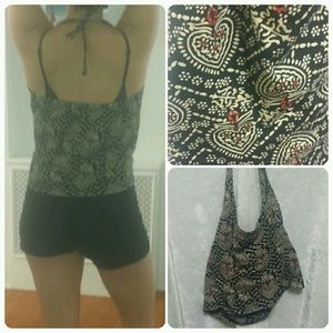 Free people FESTIVAL sequined backless halter top