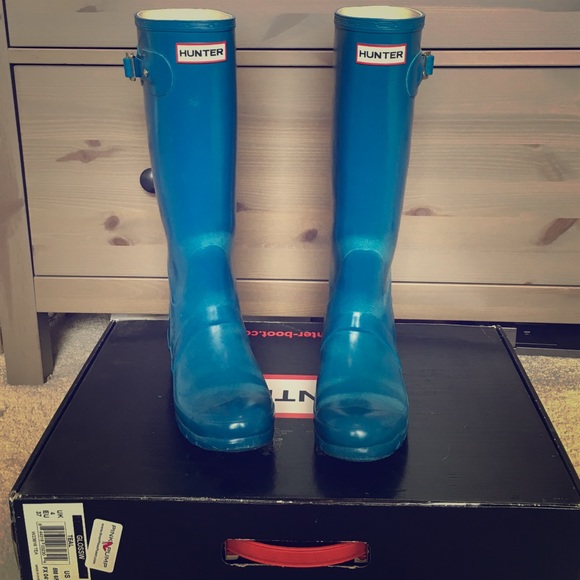 Hunter boots. Blue