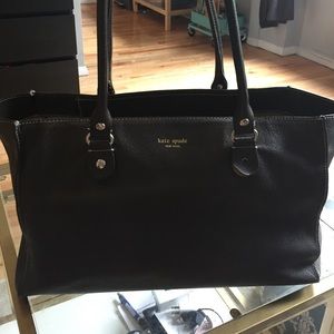 Kate Spade roomy brown leather tote