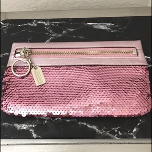 Coach Light Pink Sequin Clutch