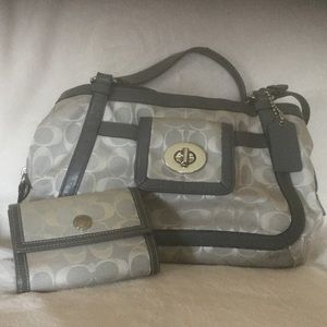 Authentic Coach hand bad and matching wallet