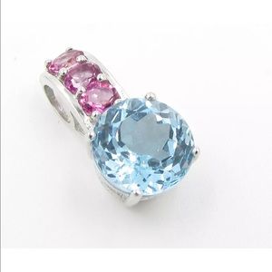 New Aquamarine & topaz sterling pendant!