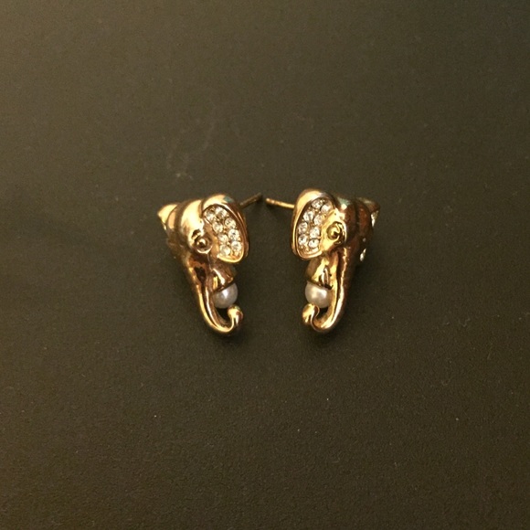 Gold Elephant Anthropolgie Earrings