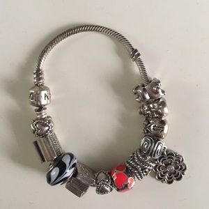 Pandora bracelet with charms