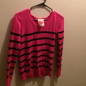 long sleeve stripped pink t-shirt