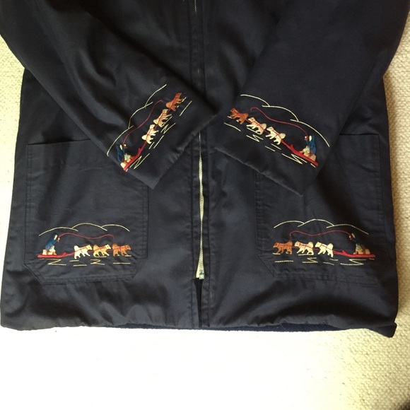 Grenfell Navy Blue Parka with Fur Hood - Picture 2 of 3