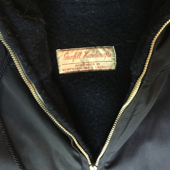 Grenfell Navy Blue Parka with Fur Hood - Picture 3 of 3