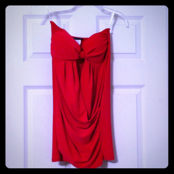 Strapless open dressy pink shirt
