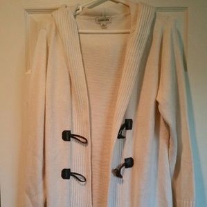 Hooded open mid length sweater