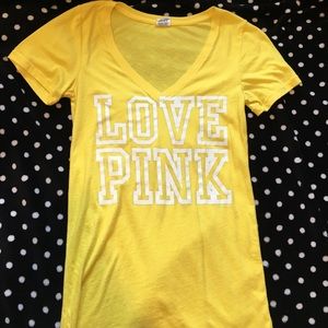 Victoria's Secret pink yellow Vneck