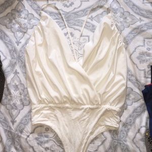Cream open back bodysuit