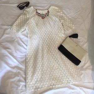 White eyelet mini dress