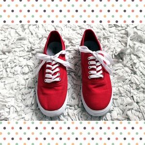 Red & White Canvas Sneakers