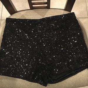 Black sequin shorts