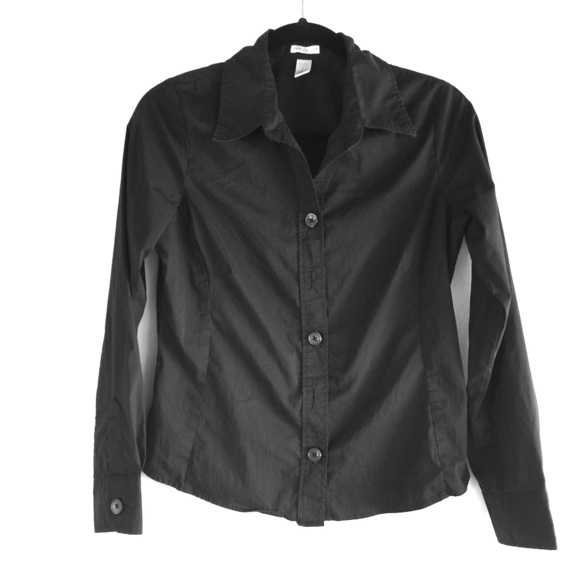 Old Navy Black Button Up Easy Fit Shirt - Small