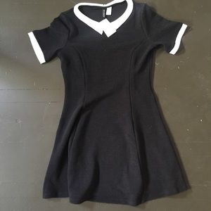 H&M black and white collared dress