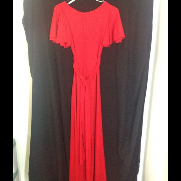 Stunning Vntg 50s/60s handmade dress.  Very long. - Picture 3 of 4