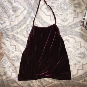 Brandy Melville Velvet open back crop top
