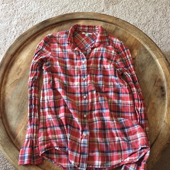Madewell checked red, white and blue checked shirt