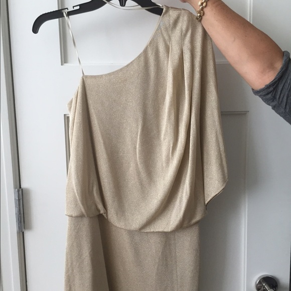Gold sparkly one shoulder dress