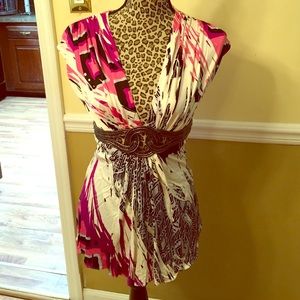 White Sky Multicolor Top. Size Small