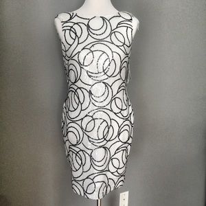 Aidan Mattox short beaded cowl back dress