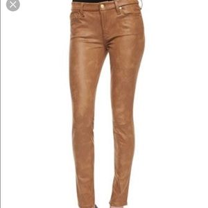 Skinny Crackle Leather- Like Jeans