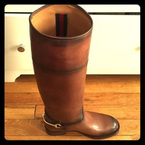 Gucci Leather Horsebit Boot - Brown 36.5, like new