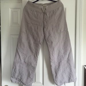 Organic linen ankle length pants