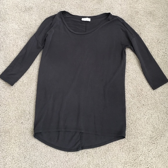 Zara Charcoal 3/4 Length Top (Size S)