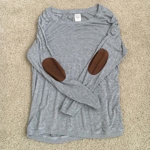 Zara Long-Sleeved Grey Top with Elbow Pads (Sz M)