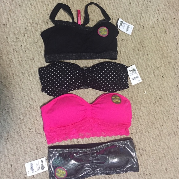 4 "Worn to Be Seen" Bandeau Bra's