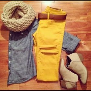 Paige skinny jeans-bright yellow size 28