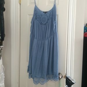 Plus size crochet trim dress
