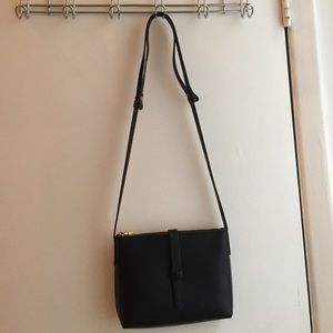 J. Crew Black Leather Crossbody Bag