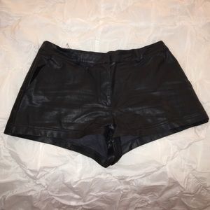 faux leather black shorts