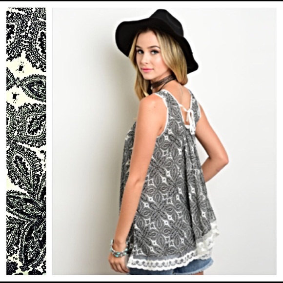 Feminine & Flowy Lace Hem Tank Top Small sold - Picture 2 of 4