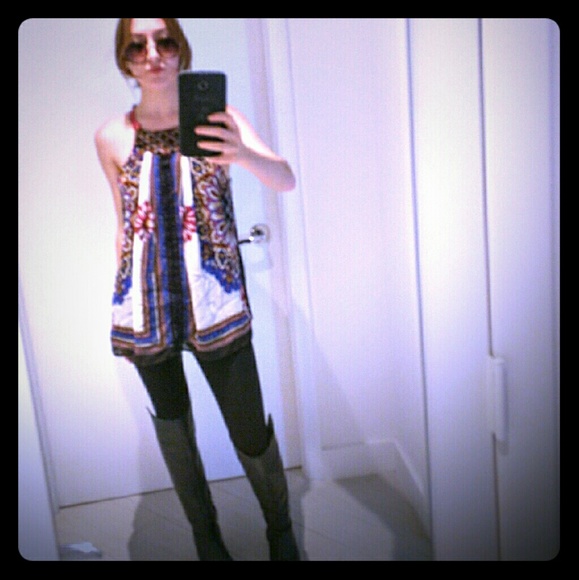 ANTRO Black Motif top; NWT! x