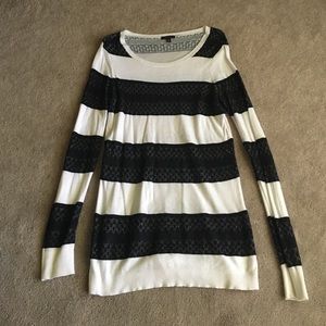 Express black and white sweater