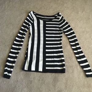 Express black and white sweater