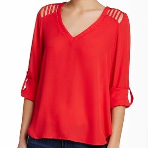 NWOT 3/4 Shirt with Shoulder Cut-outs