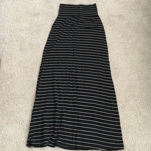 Black Striped Maxi Skirt (Size Small)