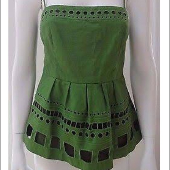 Anthropologie peplum top/tank/halter ( green)